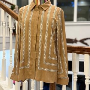 Blouse long sleeve, Modern Works, Size S, tan